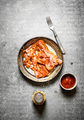 Fried bacon with tomato sauce and salt. - PhotoDune Item for Sale