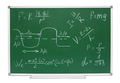 School board (formulas on the physicist) on a white background. - PhotoDune Item for Sale