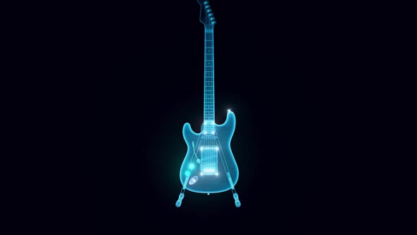 Electric Guitar Hologram Rotating Hd