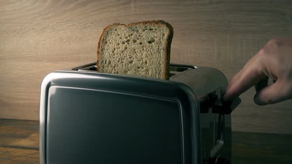 Brown Bread Is Put In Toaster And Pops Out