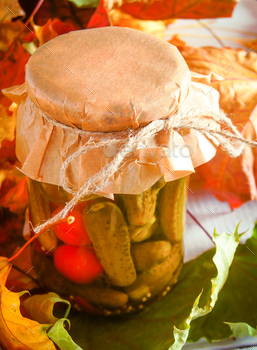 Autumn concept. Preserved food in glass jar / Photodune, Misc