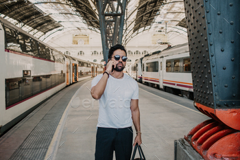 Happy Traveler male discover a big europe city, travel and active lifestyle concept. / Photodune, Misc