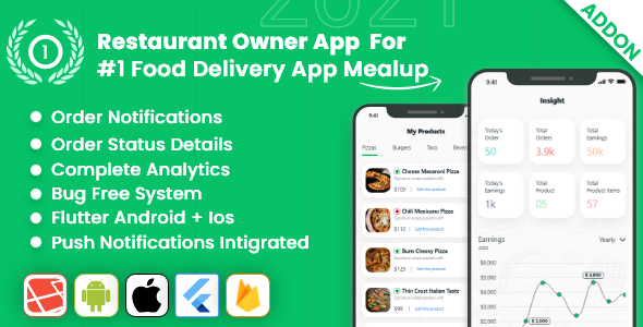 owner app for Multiple Restaurants Food Ordering Flutter App Mealup