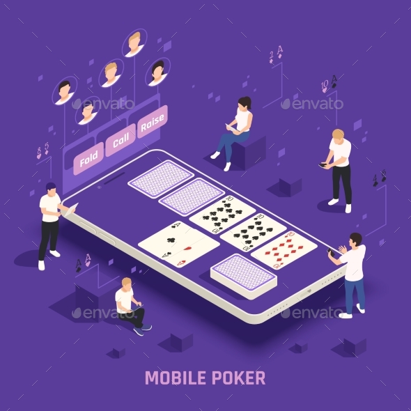 Mobile Gaming Casino Isometric Composition