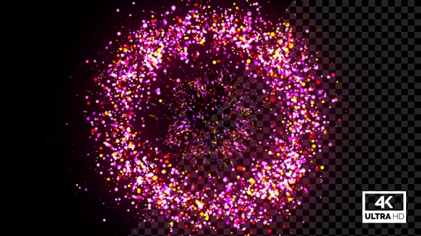 Colorful Particles Shockwave Explosion 4K Alpha V3