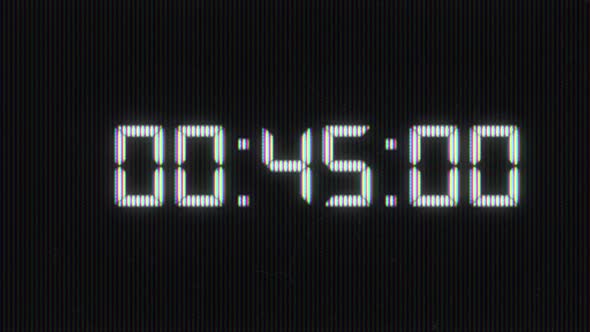 One minute digital clock countdown timer