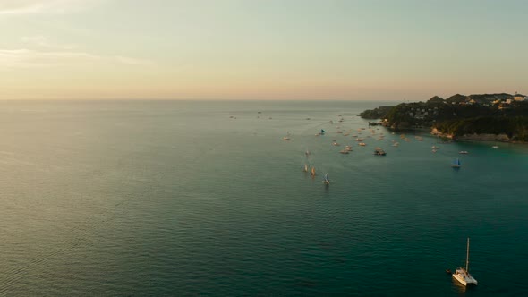 Sunset Over the Sea. Boracay, Philippines