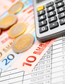 Euros money, the calculator and documents. - PhotoDune Item for Sale