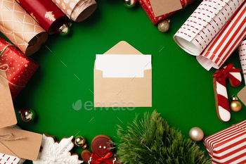 Wrapping paper rolls for Christmas presents top view / Photodune, Misc