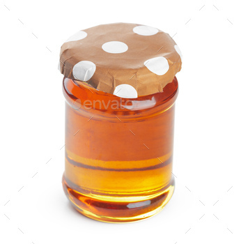 Glass jar with sweet honey isolated on white background. creative photo / Photodune, Misc