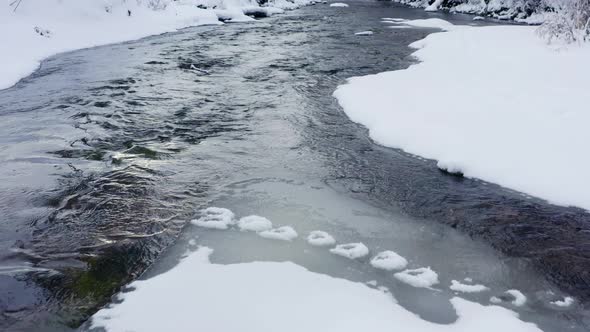 The Closer Look of the Running Water on the River