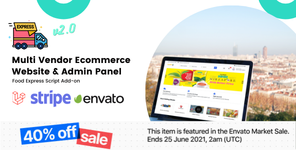 Multi-Vendor E-commerce Website & Admin Panel For Food-Express