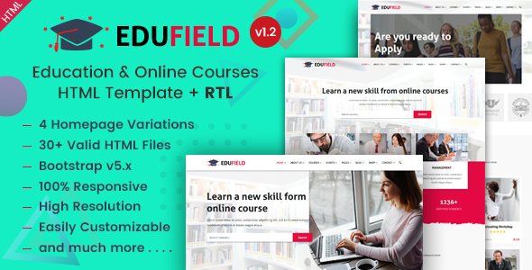 EduField - Education & Online Courses HTML Template