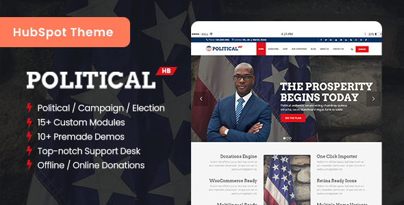 PoliticalHB - Campaign & Election HubSpot Theme