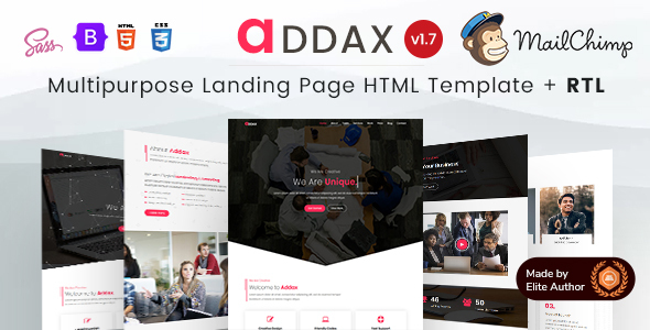 Addax | Uniwersalne szablony stron docelowych HTML