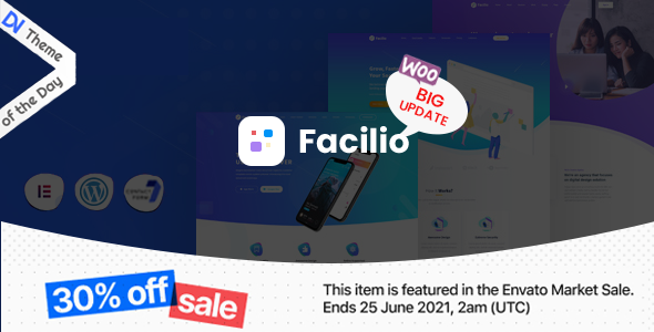 Facilio – MultiPurpose WordPress Theme for Saas Startup