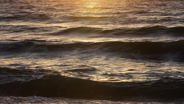 Stormy Sea at Sunset Natural Dramatic Seascape