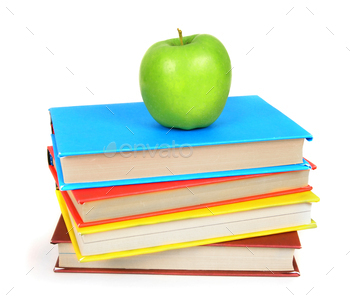 Books and an apple. On white background. / Photodune, Misc