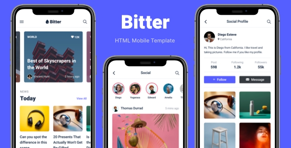 Bitter - HTML Mobile Template