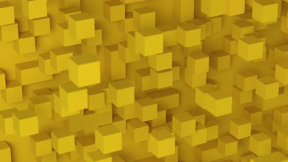 Yellow Cubes Wall