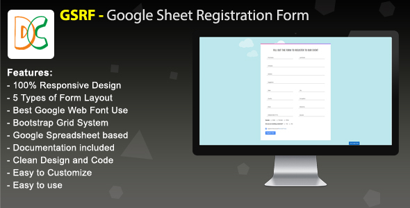 GSRF - Google Sheet Registration Form