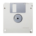 Grey floppy disk back with blank label isolated on white background, clipping path - PhotoDune Item for Sale