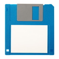 Blue floppy disk with blank label isolated on white background, clipping path - PhotoDune Item for Sale