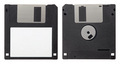 Black floppy disk, front and back with blank label isolated on white background, clipping path - PhotoDune Item for Sale