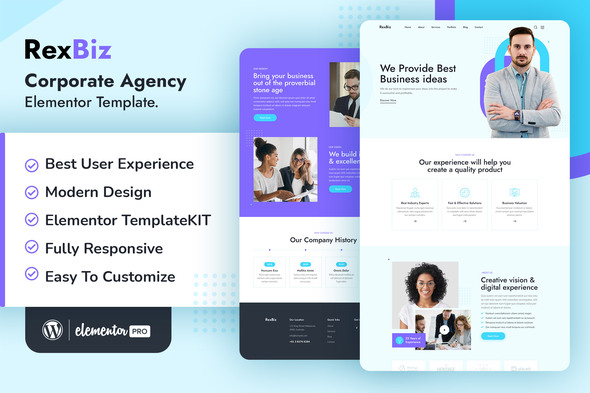 Rexbiz – Corporate Agency Elementor Template Kit