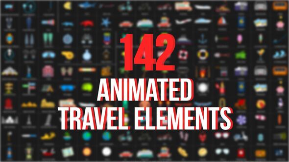 Icon Animated Travel Adventure Elements