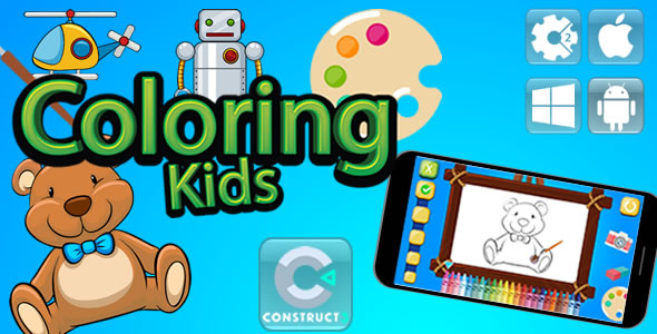 Coloring Kids - Html5 Game - Construct 3 (c3p)