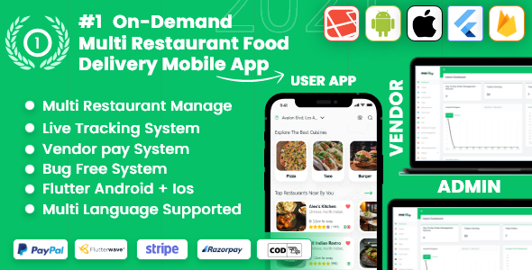 food delivery - Multiple Restaurants food Delivery Flutter App Mealup