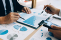 business people talking about graph and analysis about finance budget company - PhotoDune Item for Sale