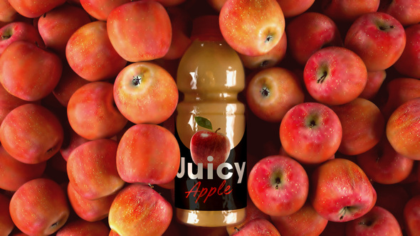 Red Apple Juice Bottle Label Mockup