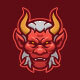 Red Scary Demon Mascot Character Logo Template - GraphicRiver Item for Sale