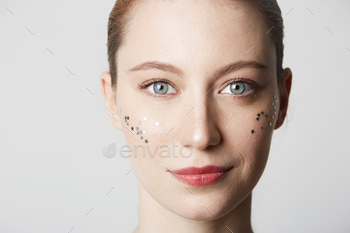 Closeup portrait of young cute girl posing on white background. Trendy and lifestyle / Photodune, Misc