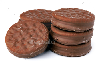 白い背景で隔離釉薬のチョコレートクッキー / Photodune, Misc