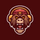 Wild Roaring Monkey Mascot Character Logo Template - GraphicRiver Item for Sale