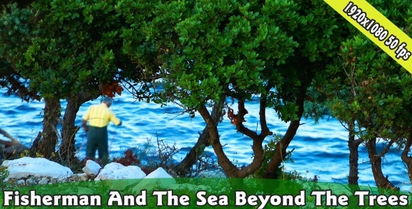 Fisherman And The Sea Beyond The Trees