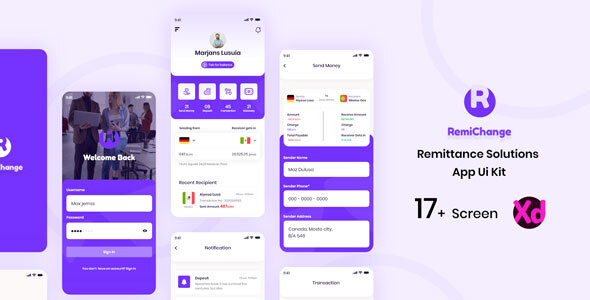 Remichange – Remittance Solution App UI Kit