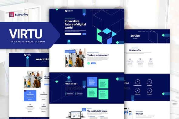 Virtu - Tech & Software Company Elementor Template kit