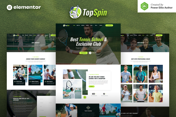 TopSpin – Tennis School & Sports Club Elementor Template Kit