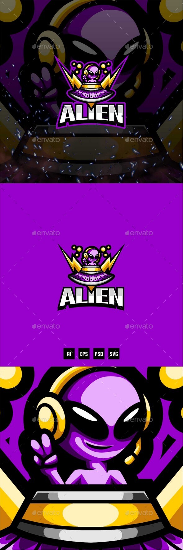 Alien E-Sport and Sport Logo Template