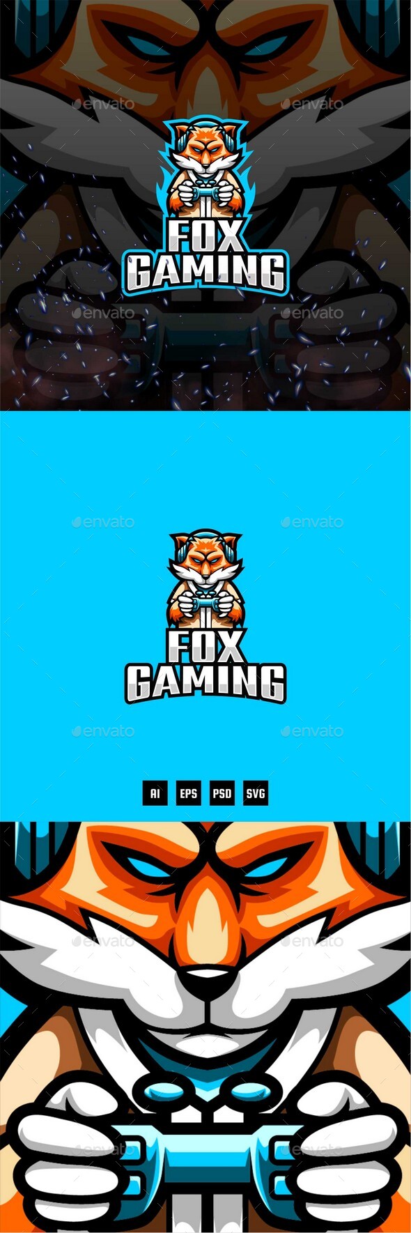 Fox Gaming E-Sport and Sport Logo Template