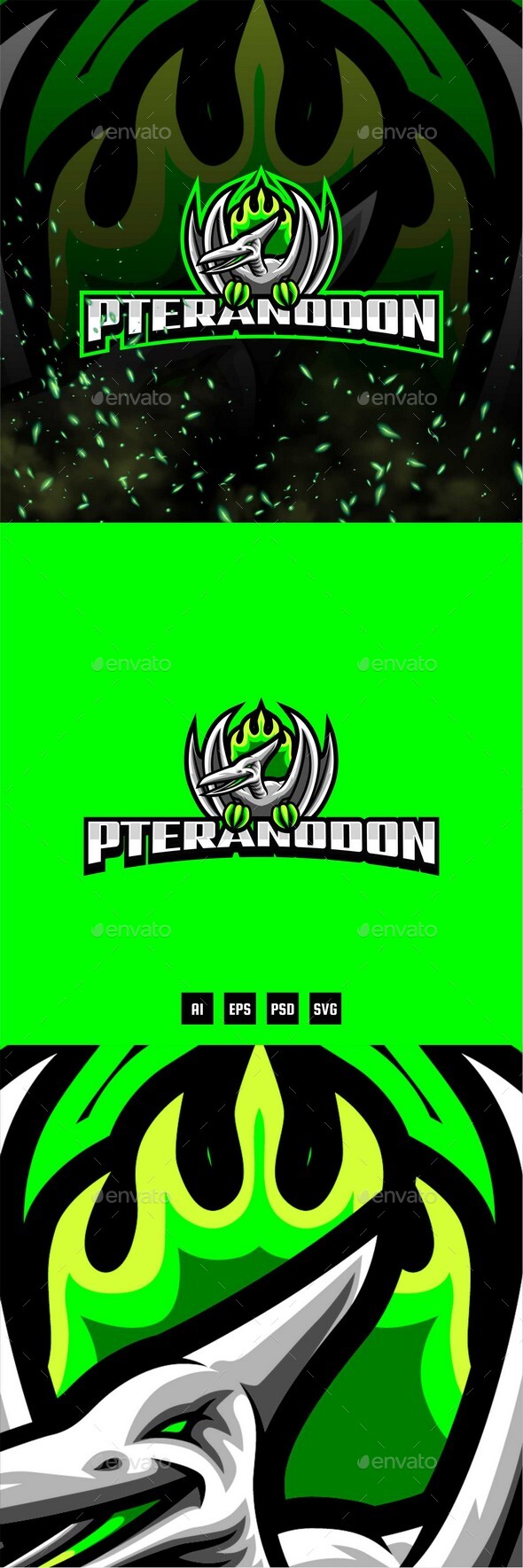 Pteranodon E-Sport and Sport Logo Template