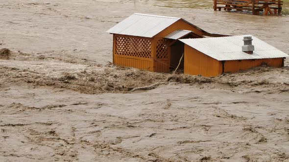 Flooding, River Overflowing, Ecological Disaster, Global Warming Problem