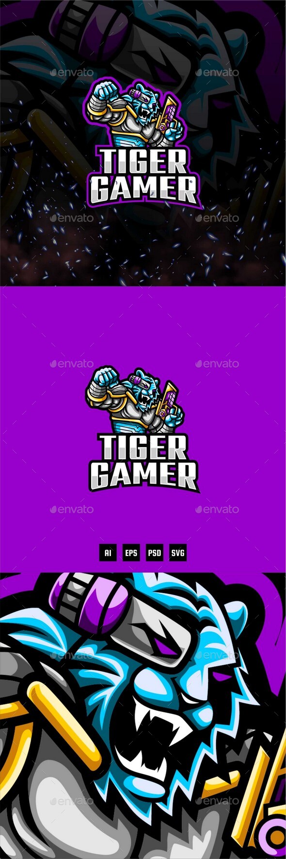 Tiger Gamer E-Sport and Sport Logo Template
