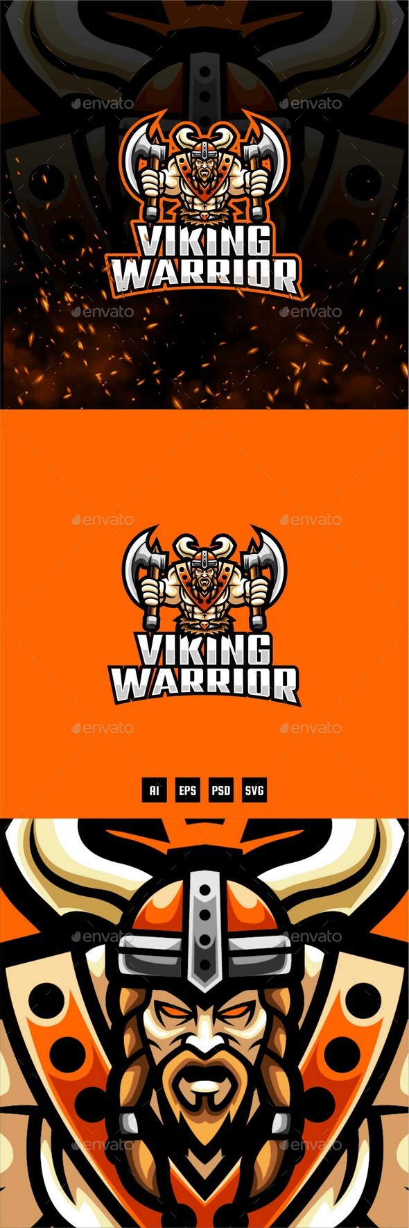Viking Warrior E-Sport and Sport Logo Template