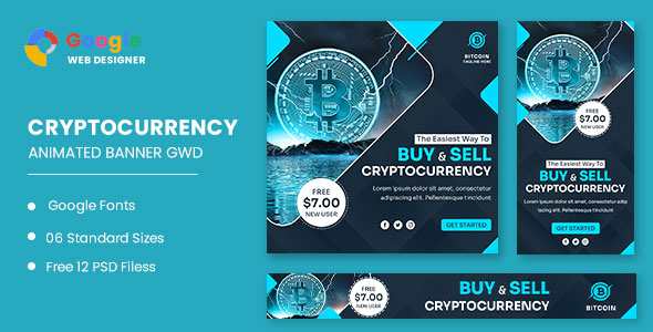 Cryptocurrency Bitcoin Animated Banner GWD