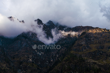 Beautiful Traveler Photo Woman Backpacker Mountains Landscape / Photodune, Misc